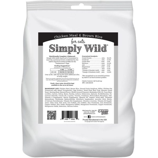 Simply Wild Chicken Meal & Brown Rice Cat Food (20 lbs)