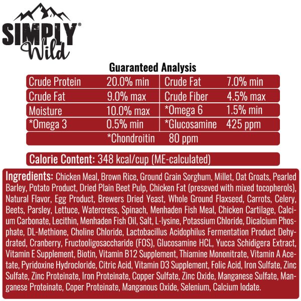Simply Wild Lean Dog Chicken & Brown Rice Dog Food (20 lbs)